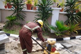 Cable route compacting at Millenium Estate, Oniru